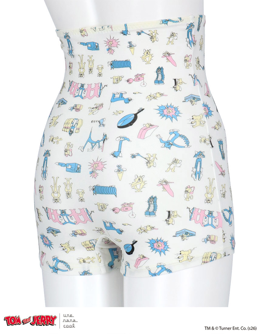 LF3059|ウンナナクール une nana cool トムとジェリー × une nana cool ナイトアップブラ連動 ハラマキ付きショーツ ボーイレングスショーツ M/L