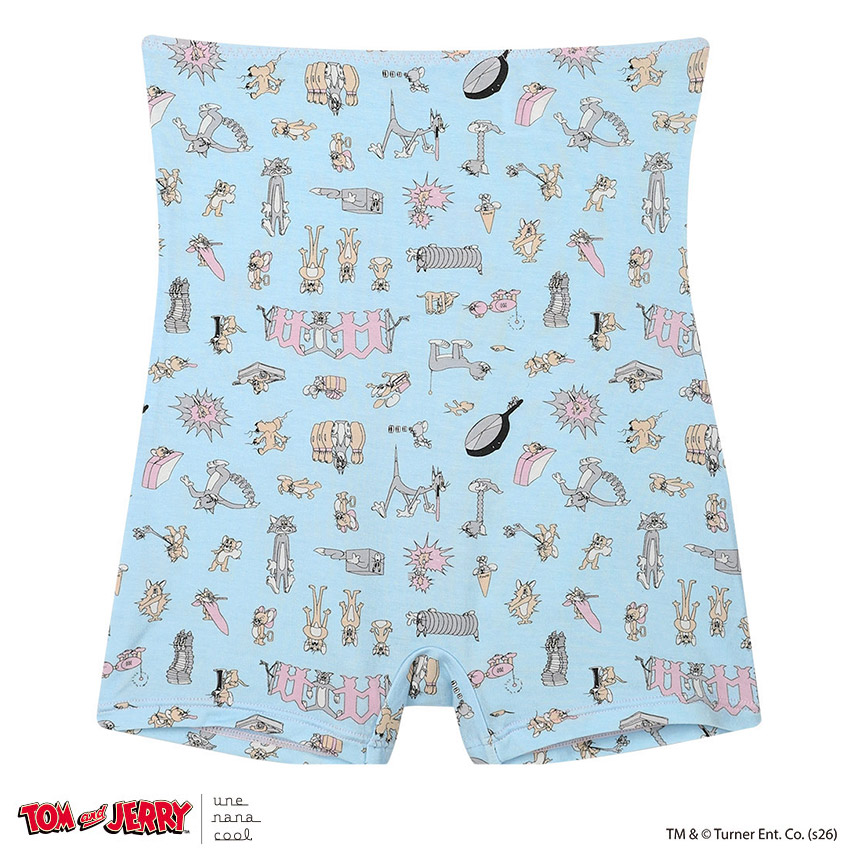 LF3059|ウンナナクール une nana cool トムとジェリー × une nana cool ナイトアップブラ連動 ハラマキ付きショーツ ボーイレングスショーツ M/L