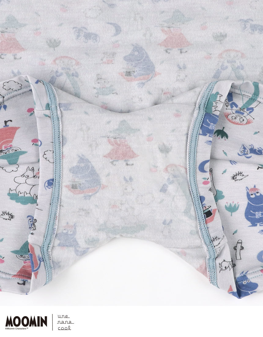 LF3061|ウンナナクール une nana cool MOOMIN × une nana cool ナイトアップブラ連動 ハラマキ付きショーツ ボーイレングスショーツ M/L