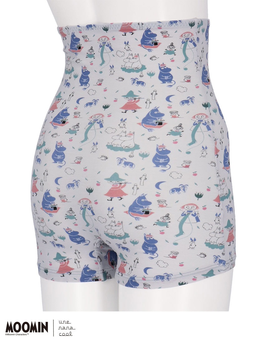 LF3061|ウンナナクール une nana cool MOOMIN × une nana cool ナイトアップブラ連動 ハラマキ付きショーツ ボーイレングスショーツ M/L
