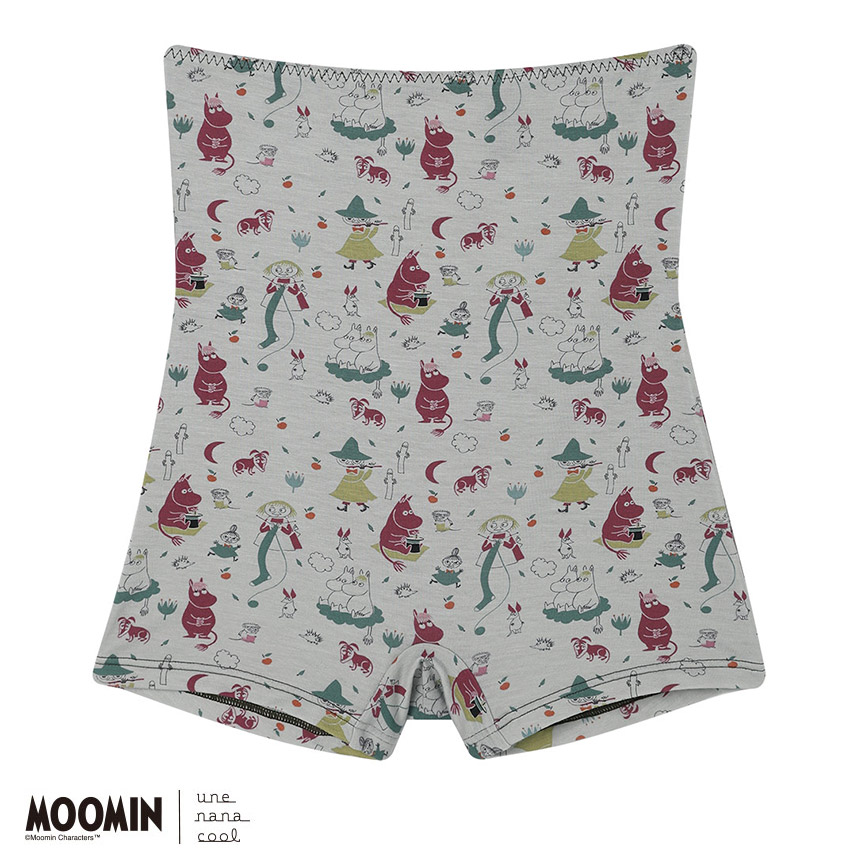LF3061|ウンナナクール une nana cool MOOMIN × une nana cool ナイトアップブラ連動 ハラマキ付きショーツ ボーイレングスショーツ M/L