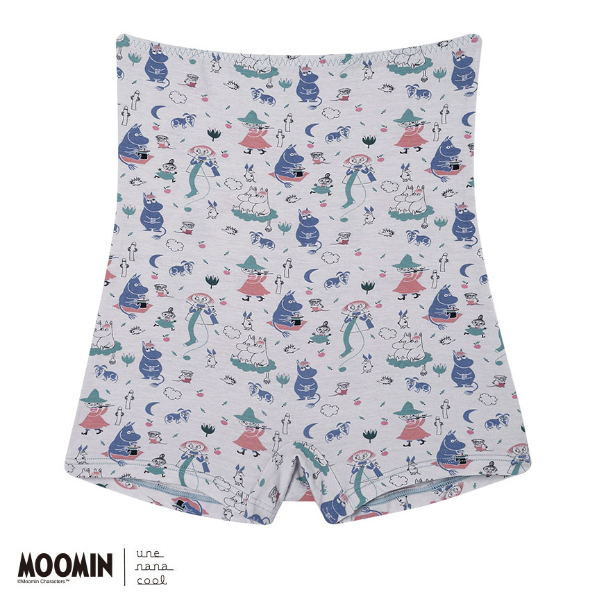 LF3061|ウンナナクール une nana cool MOOMIN × une nana cool ナイトアップブラ連動 ハラマキ付きショーツ ボーイレングスショーツ M/L