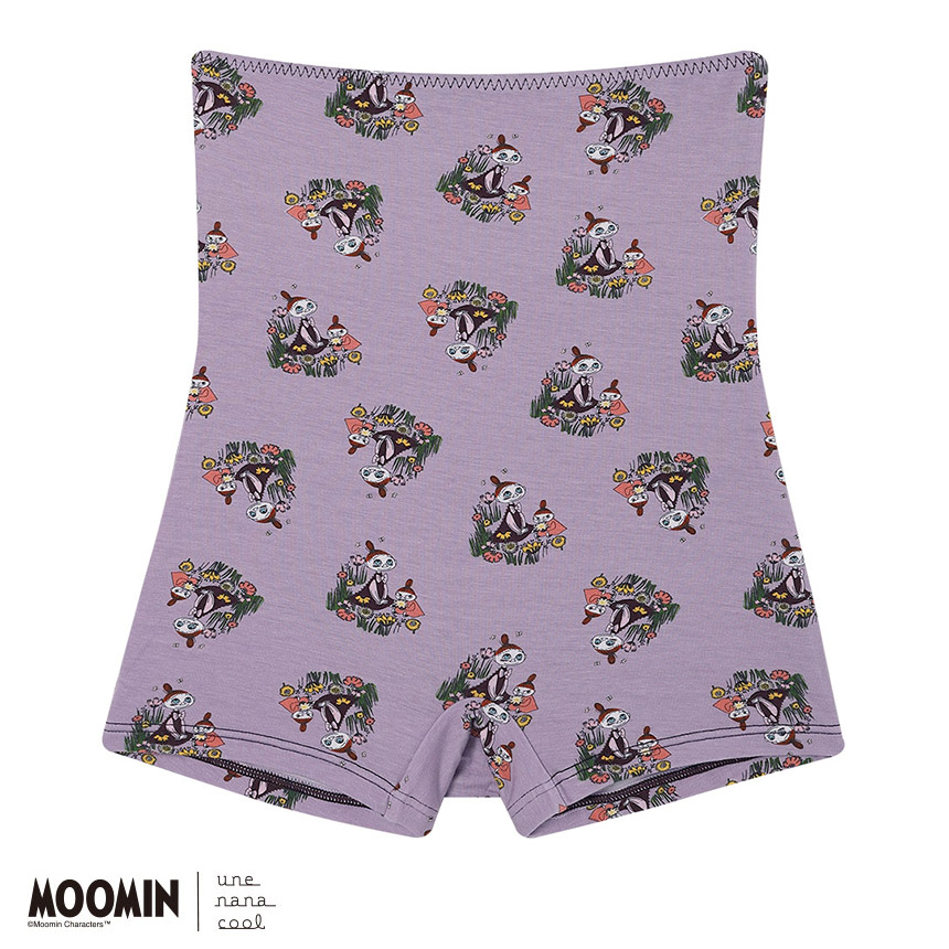 LF3061|ウンナナクール une nana cool MOOMIN × une nana cool ナイトアップブラ連動 ハラマキ付きショーツ ボーイレングスショーツ M/L