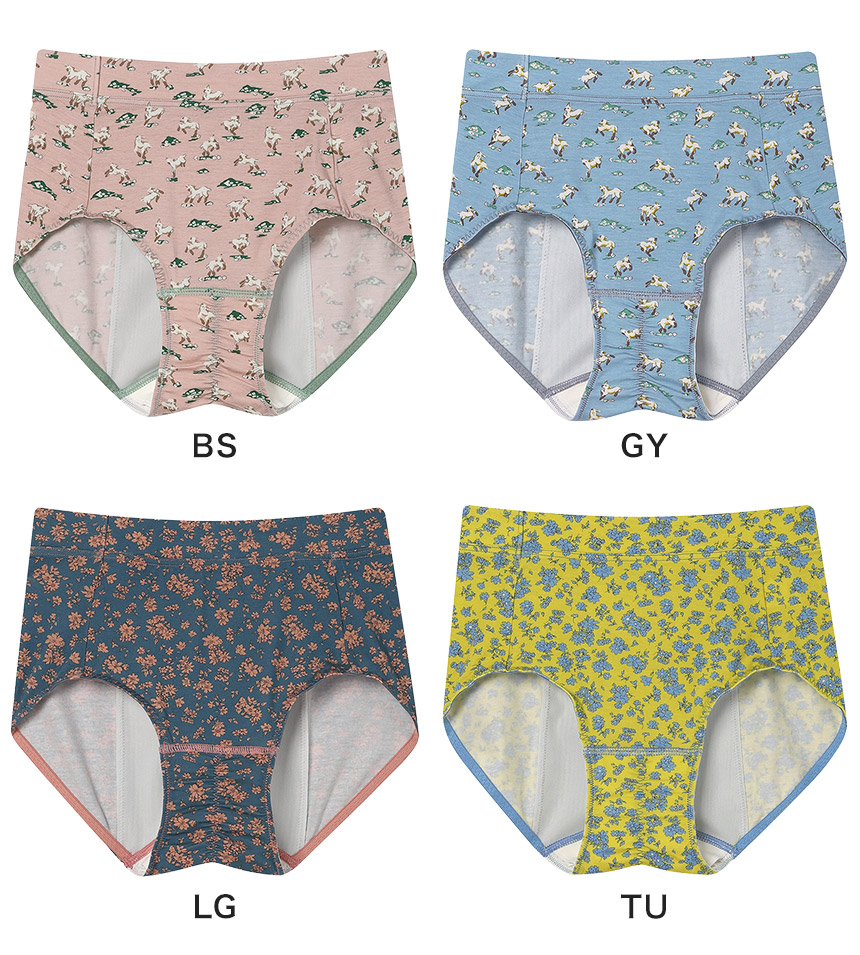LF5650|ウンナナクール une nana cool ナイトアップブラ連動 MADE WITH LIBERTY FABRIC ナイト用 サニタリーショーツ 羽つきナプキン対応 M/L