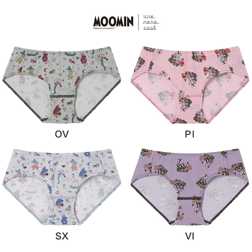 LF6261|ウンナナクール une nana cool MOOMIN × une nana cool ナイトアップブラ連動 スタンダードショーツ M/L