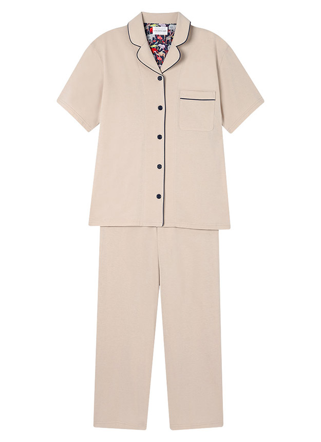 LP6639|ウンナナクール une nana cool 【綿100%】天竺(70/2)半袖開襟パジャマ MADE WITH LIBERTY FABRIC パジャマ 上下セット M/L