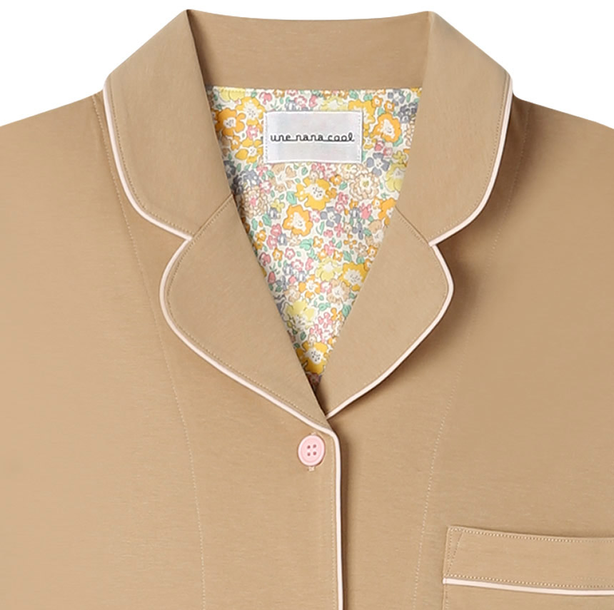 LP6639|ウンナナクール une nana cool 【綿100%】天竺(70/2)半袖開襟パジャマ MADE WITH LIBERTY FABRIC パジャマ 上下セット M/L