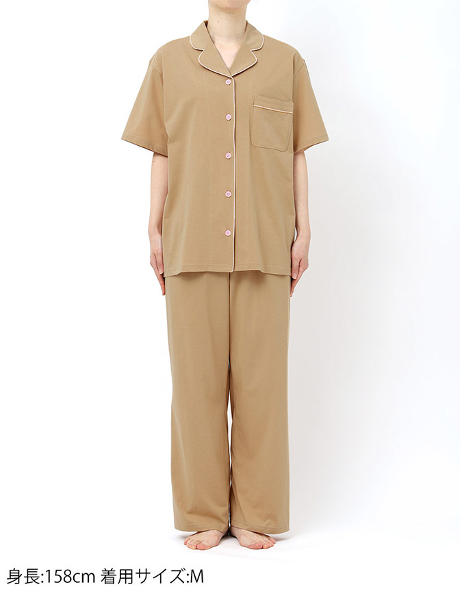 LP6639|ウンナナクール une nana cool 【綿100%】天竺(70/2)半袖開襟パジャマ MADE WITH LIBERTY FABRIC パジャマ 上下セット M/L