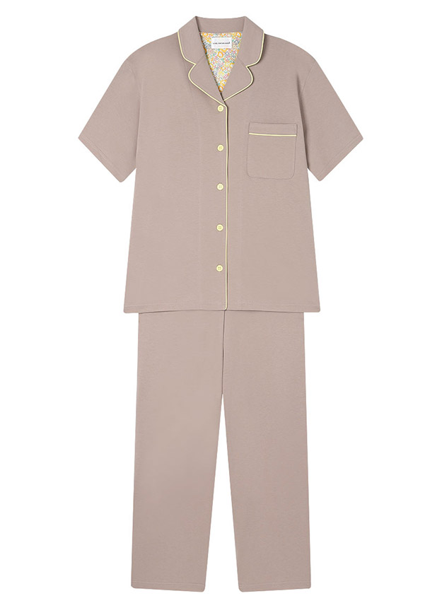 LP6639|ウンナナクール une nana cool 【綿100%】天竺(70/2)半袖開襟パジャマ MADE WITH LIBERTY FABRIC パジャマ 上下セット M/L