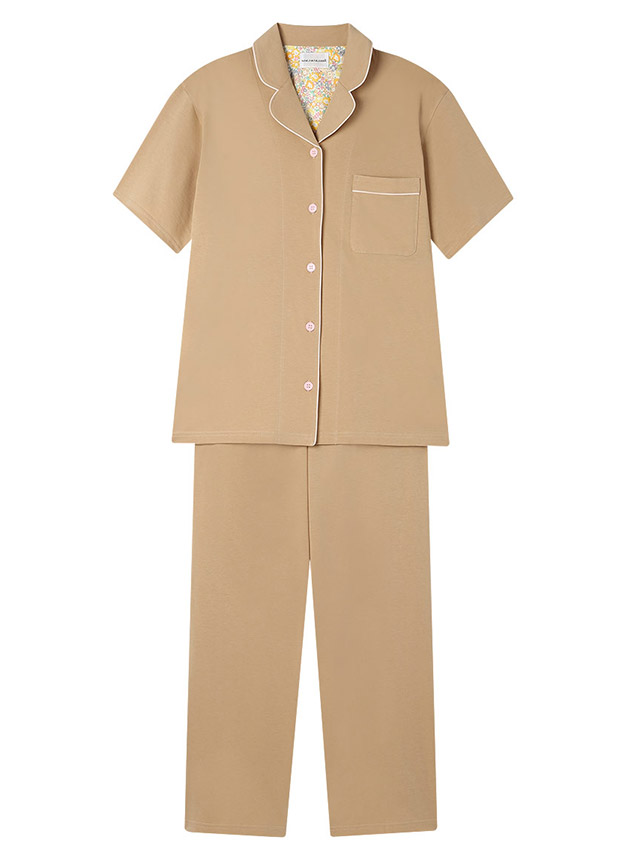 LP6639|ウンナナクール une nana cool 【綿100%】天竺(70/2)半袖開襟パジャマ MADE WITH LIBERTY FABRIC パジャマ 上下セット M/L