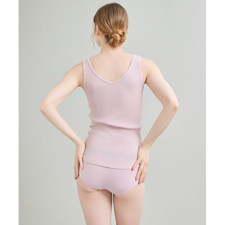 LS0101|ウンナナクール une nana cool リブ編みコットン 肌着 タンクトップ M/L