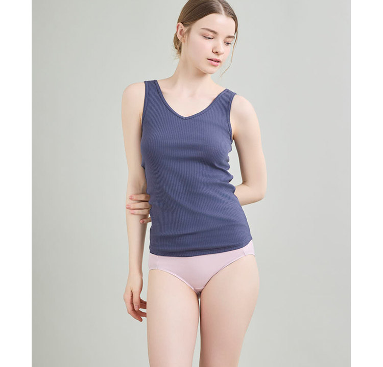 LS0101|ウンナナクール une nana cool リブ編みコットン 肌着 タンクトップ M/L