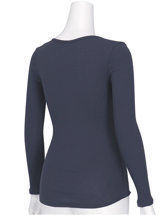 LS1000|ウンナナクール une nana cool リブ編みコットン トップス M/L