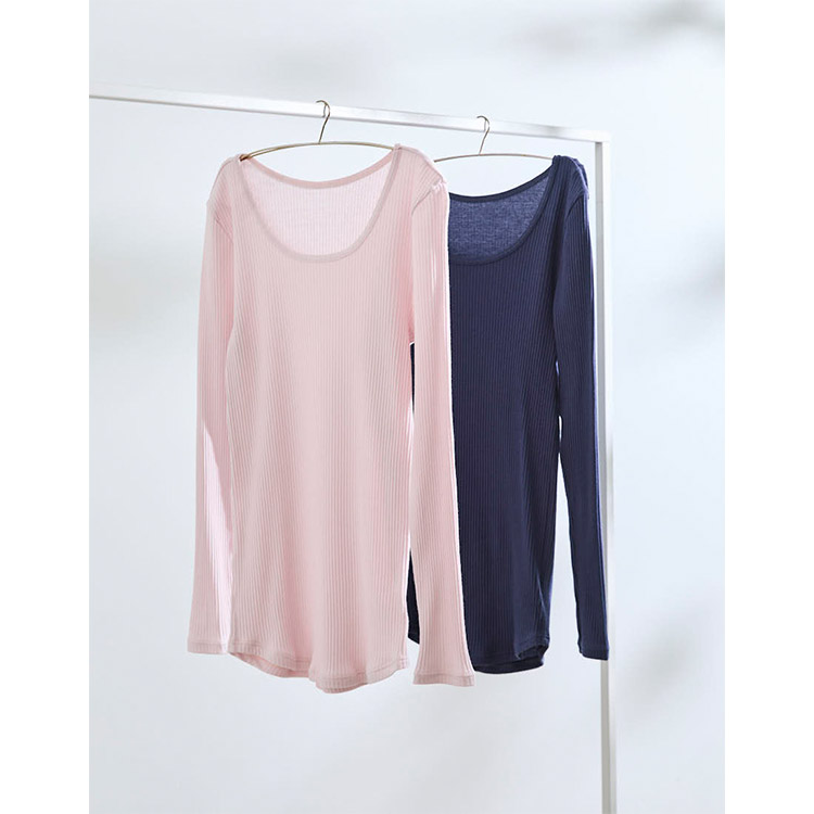 LS1000|ウンナナクール une nana cool リブ編みコットン トップス M/L