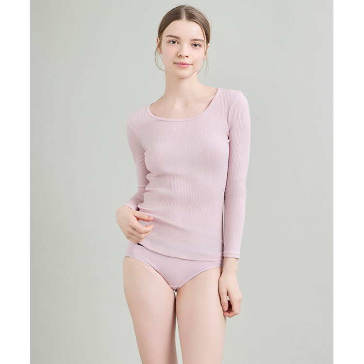 LS1000|ウンナナクール une nana cool リブ編みコットン トップス M/L