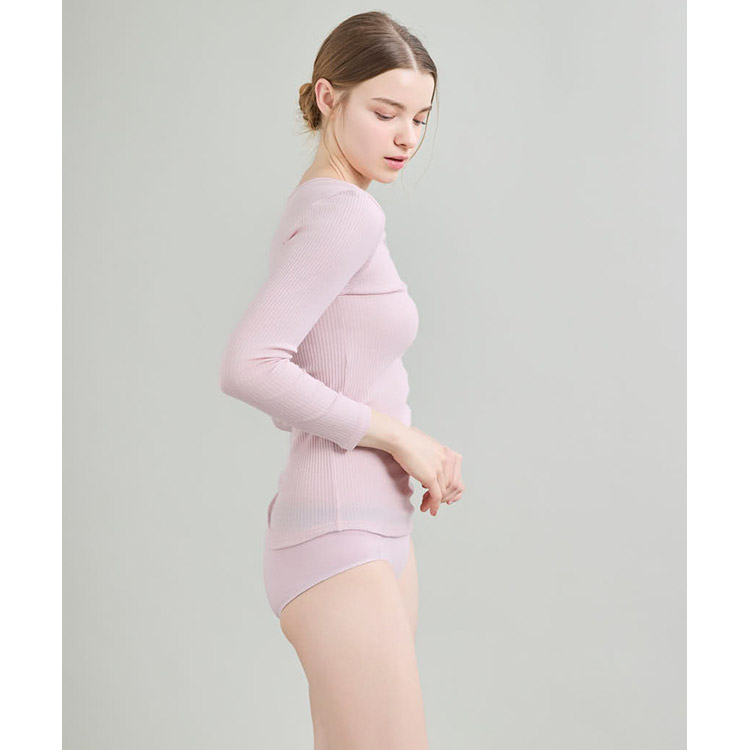 LS1000|ウンナナクール une nana cool リブ編みコットン トップス M/L