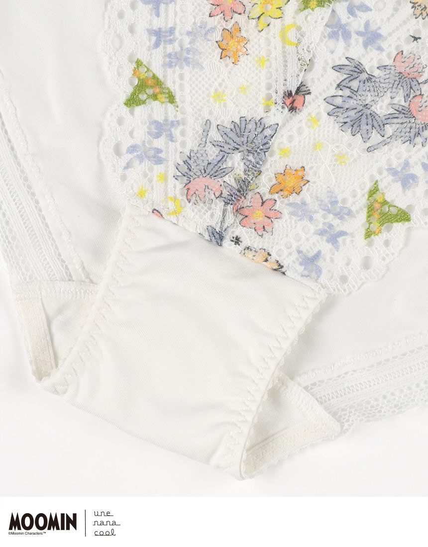 PUN140|ウンナナクール une nana cool MOOMIN × une nana cool 364ブラ レース スタンダードショーツ M/L