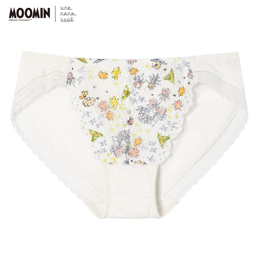 PUN140|ウンナナクール une nana cool MOOMIN × une nana cool 364ブラ レース スタンダードショーツ M/L