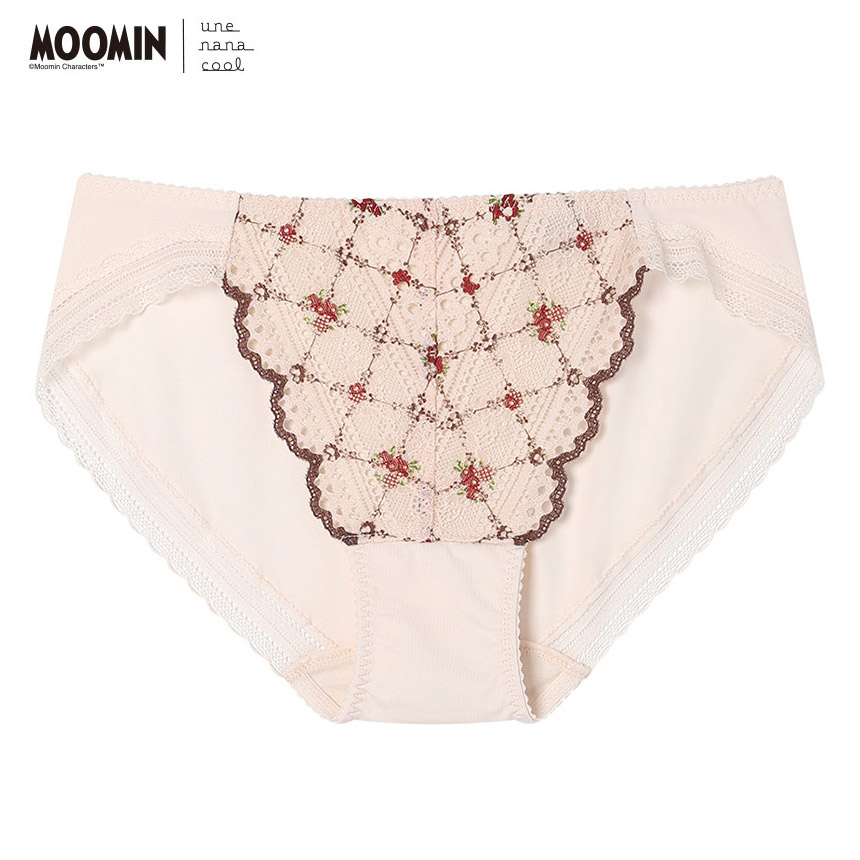 PUN140|ウンナナクール une nana cool MOOMIN × une nana cool 364ブラ レース スタンダードショーツ M/L