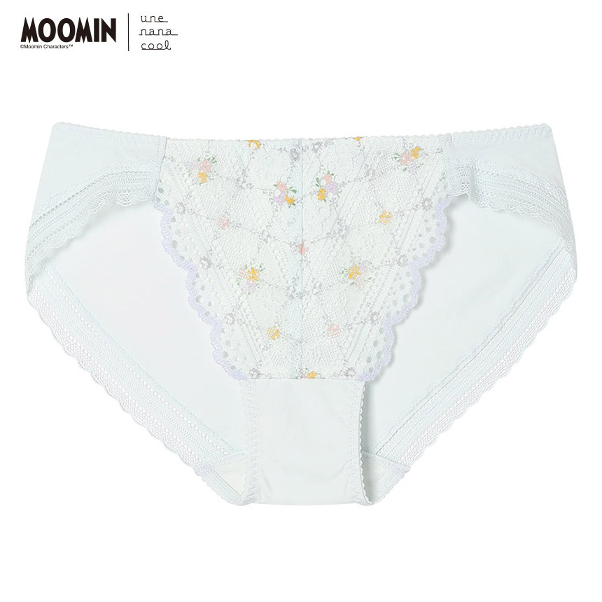 PUN140|ウンナナクール une nana cool MOOMIN × une nana cool 364ブラ レース スタンダードショーツ M/L