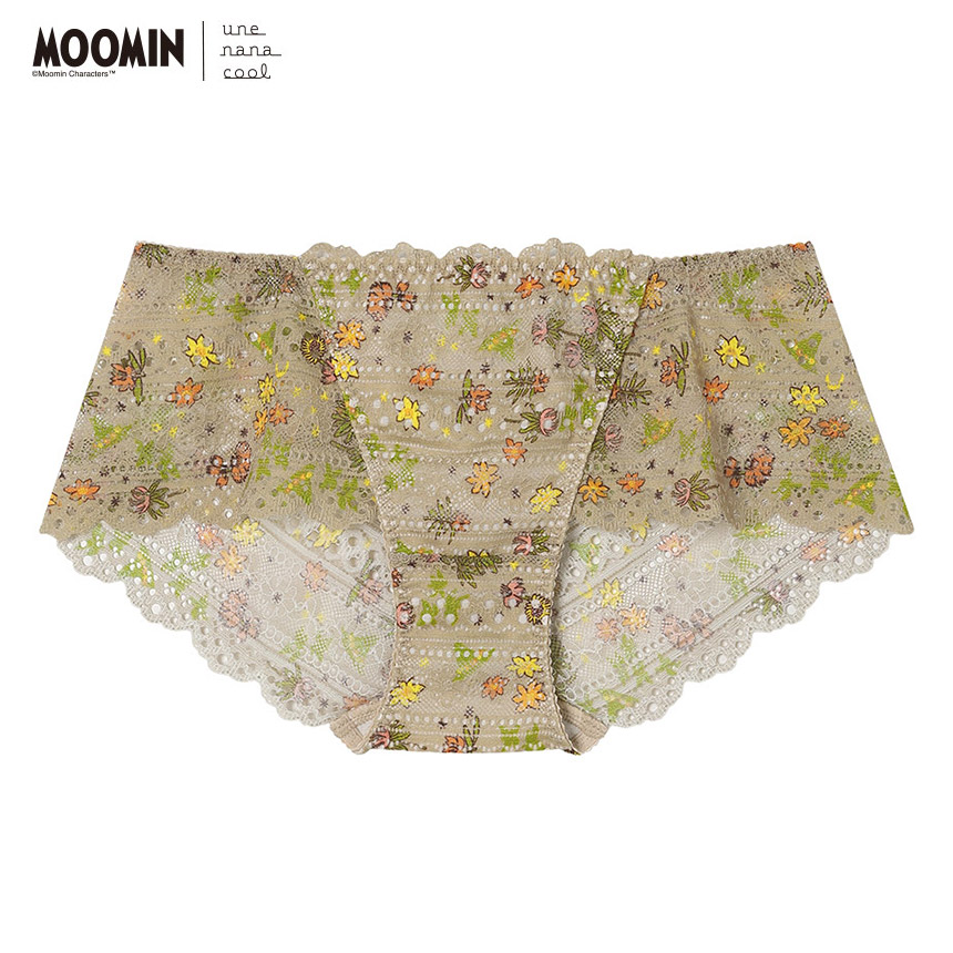 PUN240|ウンナナクール une nana cool MOOMIN × une nana cool 364ブラ レース 総レースショーツ M/L