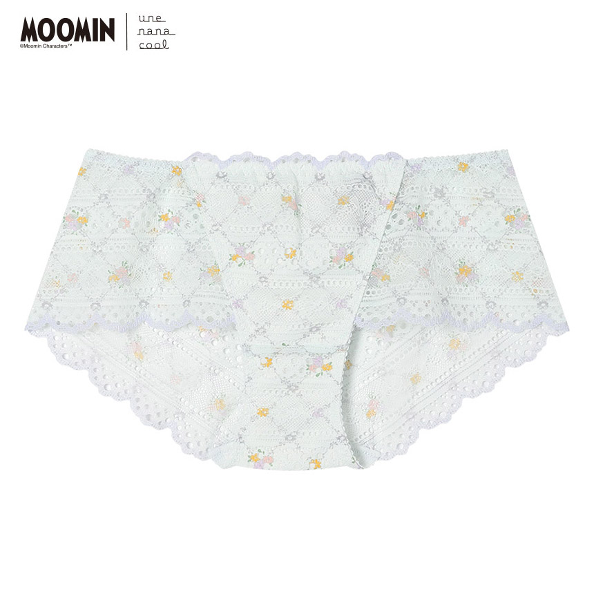 PUN240|ウンナナクール une nana cool MOOMIN × une nana cool 364ブラ レース 総レースショーツ M/L