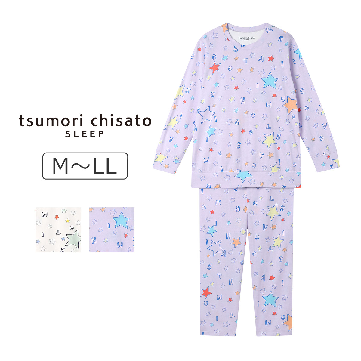 UDX558|ワコール ツモリチサト スリープ パジャマ 上下セット 10分丈・10分袖 M/L/LL