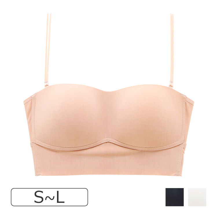 26-58551｜ナルエー カップ付き シームレス シンプル チューブトップ ストラップレス ノンワイヤーブラ S/M/L
