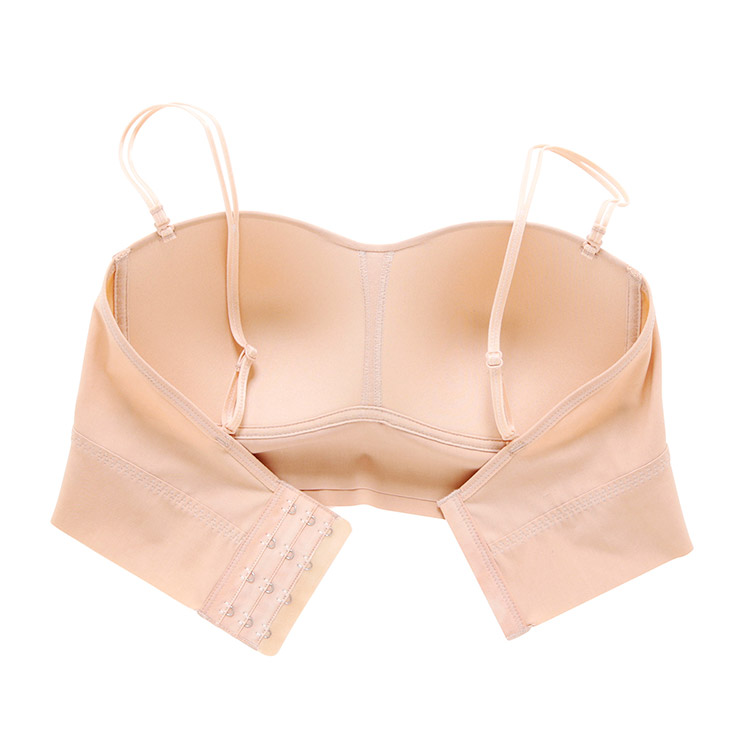 26-58551|ナルエー カップ付き シームレス シンプル チューブトップ ストラップレス ノンワイヤーブラ S/M/L