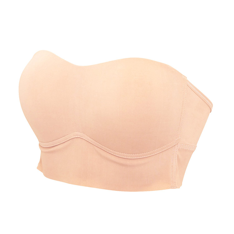 26-58551|ナルエー カップ付き シームレス シンプル チューブトップ ストラップレス ノンワイヤーブラ S/M/L