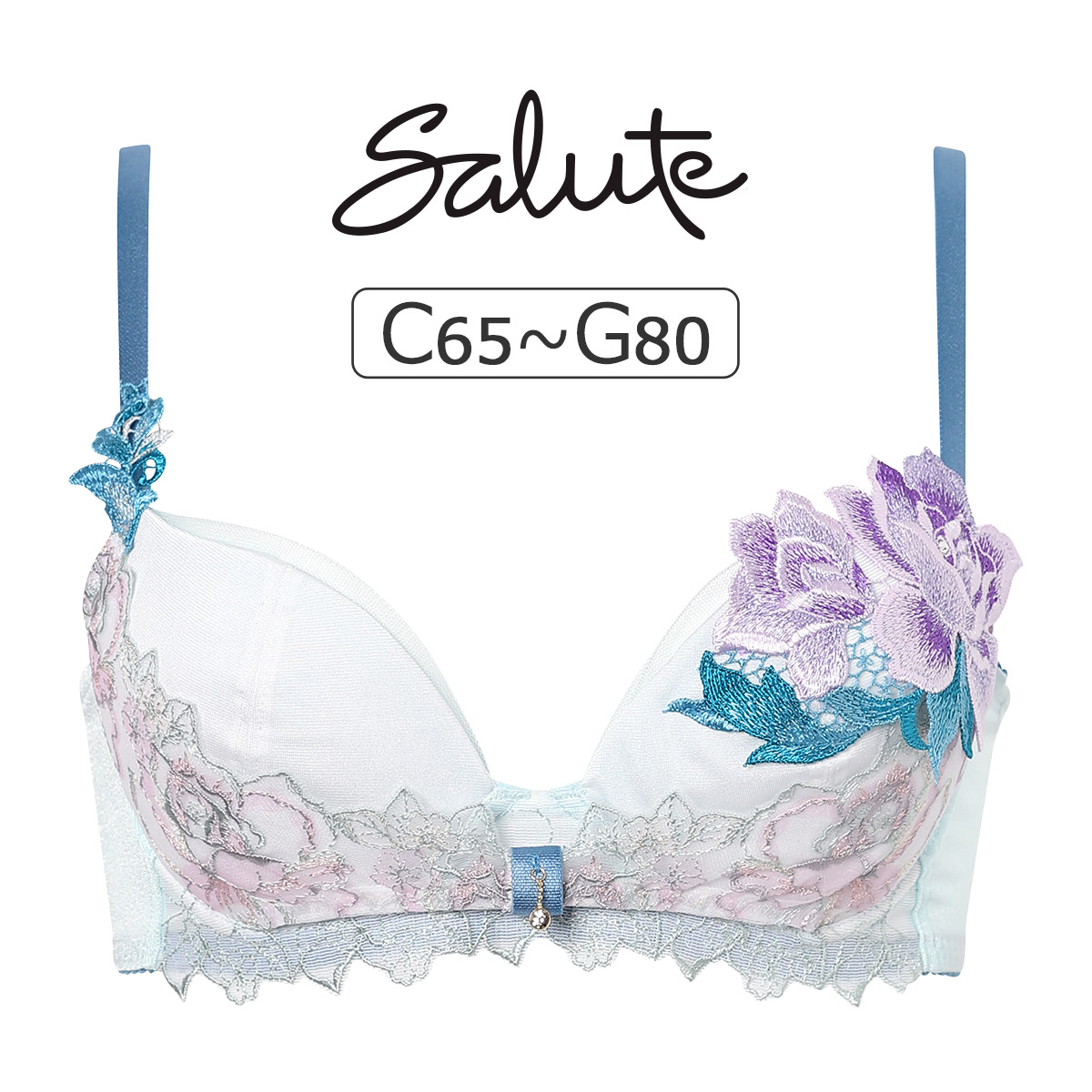BTJ736|ワコール サルート 36グループ 36G ブラジャー単品 リボンブラ CDEFGカップ アンダー 65/70/75/80cm