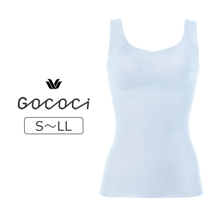 UGG251｜ワコール GOCOCi ゴコチ ブラトップ ノースリーブ カップ付きインナー 綿混 S/M/L/LL