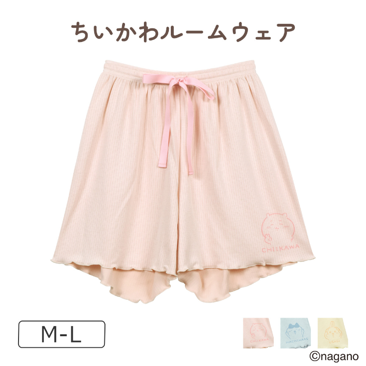 L1P6002|ちいかわ ルームウェア ハーフパンツ リブパンツ M-L