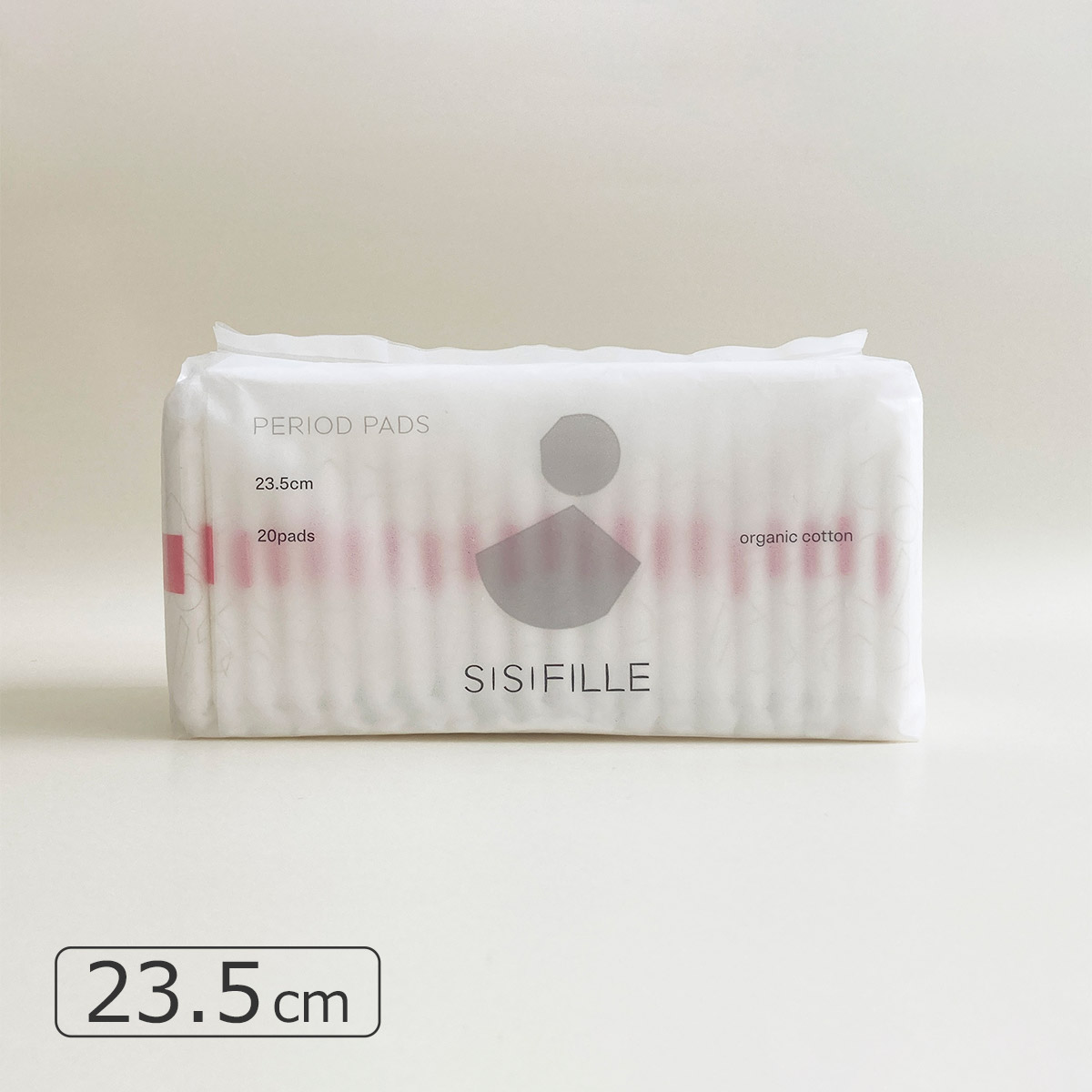 PFSM0008｜シシフィーユ ピリオドパッド PERIOD PADS オーガニックコットン 生理用ナプキン 羽付き 20個入り 23.5cm 日本製
