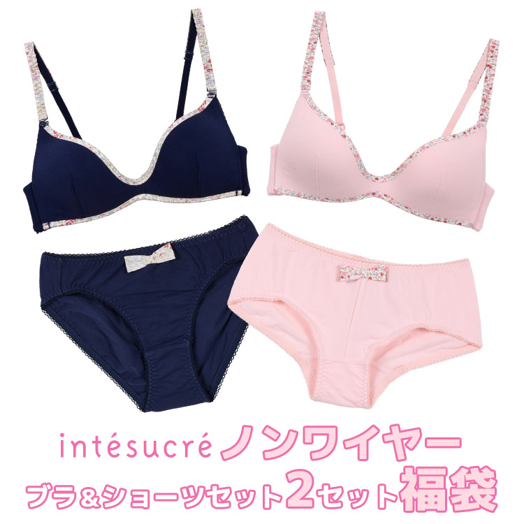 899-29296-D｜アンテシュクレ intesucre ノンワイヤーブラ＆ショーツセット福袋2点セット 福袋 M