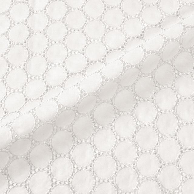 生地 綿レース サークル（0141042B） 1.白 オカダヤ(okadaya) 布・生地