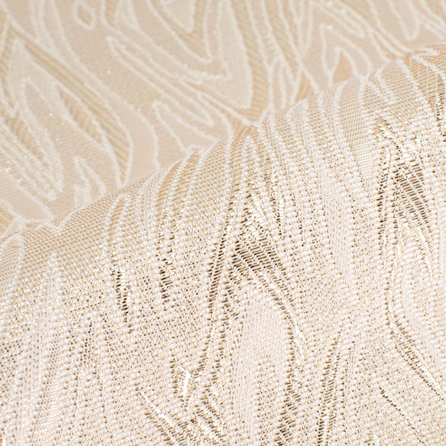 ジャガード生地 フレイム(1169) 1.白/ゴールド 10Aa02_