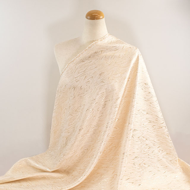 ジャガード生地 フレイム(1169) 1.白/ゴールド 10Aa02_