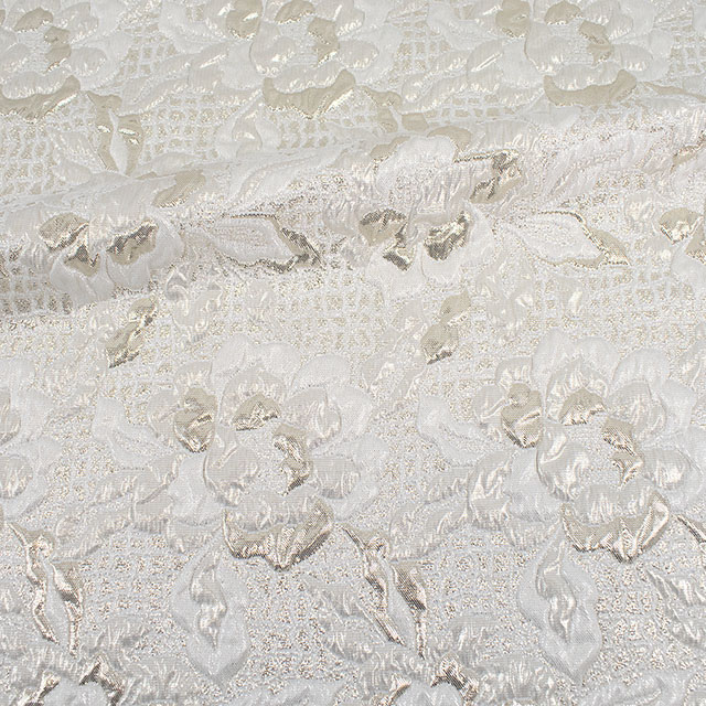 生地 プラチナジャガード第一章(165028) 1.白/ゴールド 10Aa05_