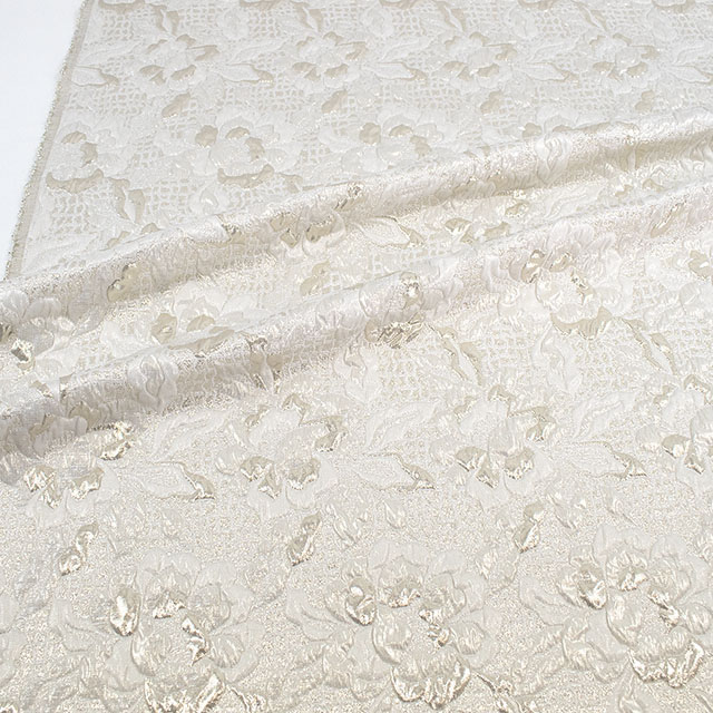 生地 プラチナジャガード第一章(165028) 1.白/ゴールド 10Aa05_