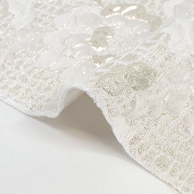 生地 プラチナジャガード第一章(165028) 1.白/ゴールド 10Aa05_