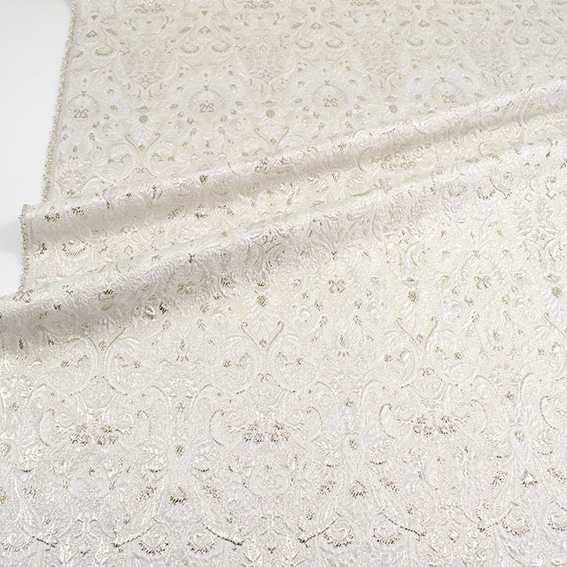 生地 プラチナジャガード第二章(165029) 1.白/ゴールド 10Aa05_