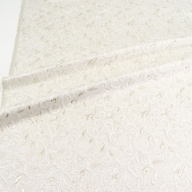 生地 プラチナジャガード第四章(165048) 1.白/ゴールド 10Aa05_