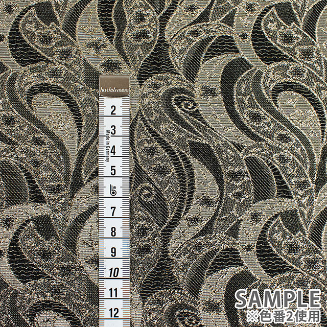 生地 プラチナジャガード第六章(165050) 2.黒/ゴールド 10Aa05_