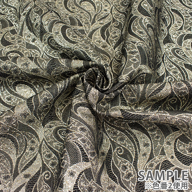 生地 プラチナジャガード第六章(165050) 2.黒/ゴールド 10Aa05_