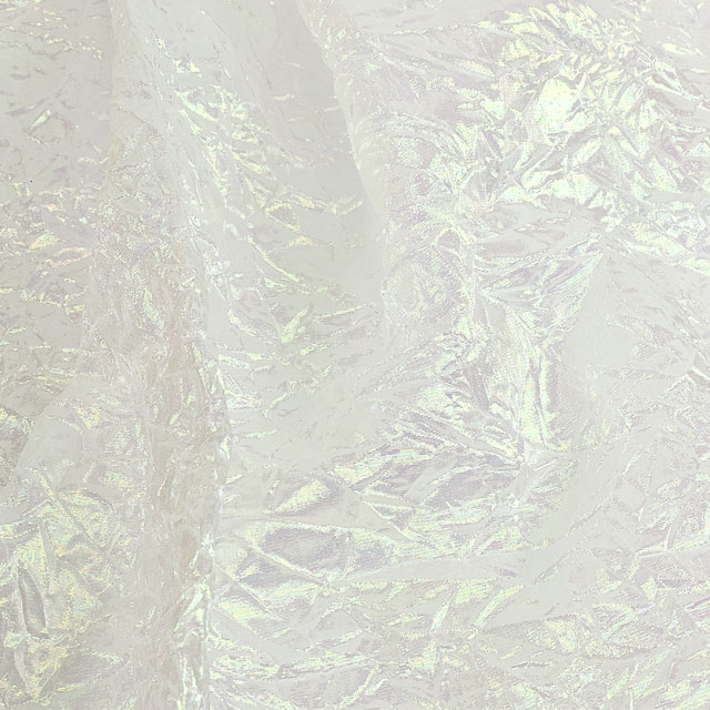 生地 パールワッシャーオーガンジー （2000CR） 1.ホワイト×オーロラ (H)_k5_