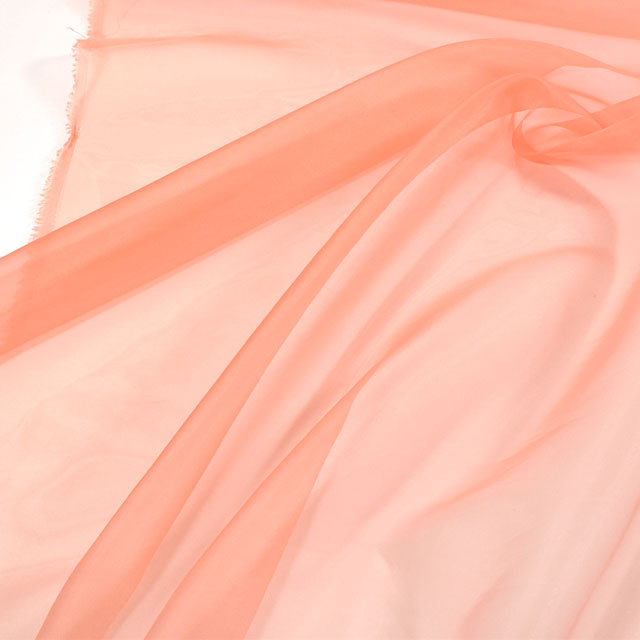 生地 ポリエステルオーガンジー(2440) 188.ライトサーモン 10Bg10_