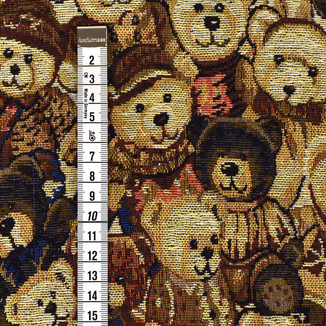 生地 ゴブランジャガード テディベア柄 140cm幅×200cm 1枚入（45513-1 