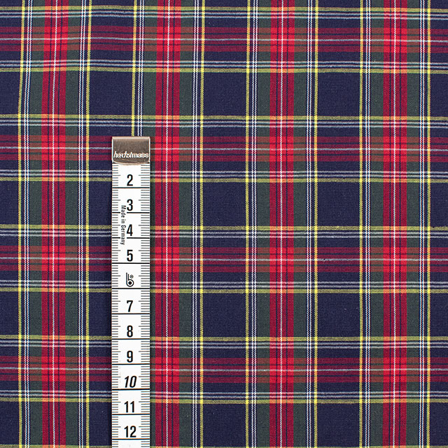 生地 40s先染めタータン(51010) 104.紺×赤・緑系 09Bk22_