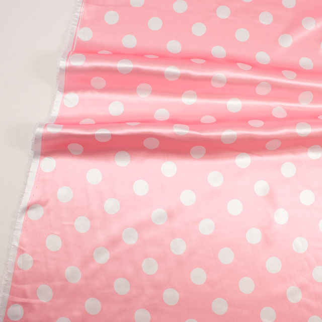 生地 水玉サテン(170606) 3.ピンク 10Af09_